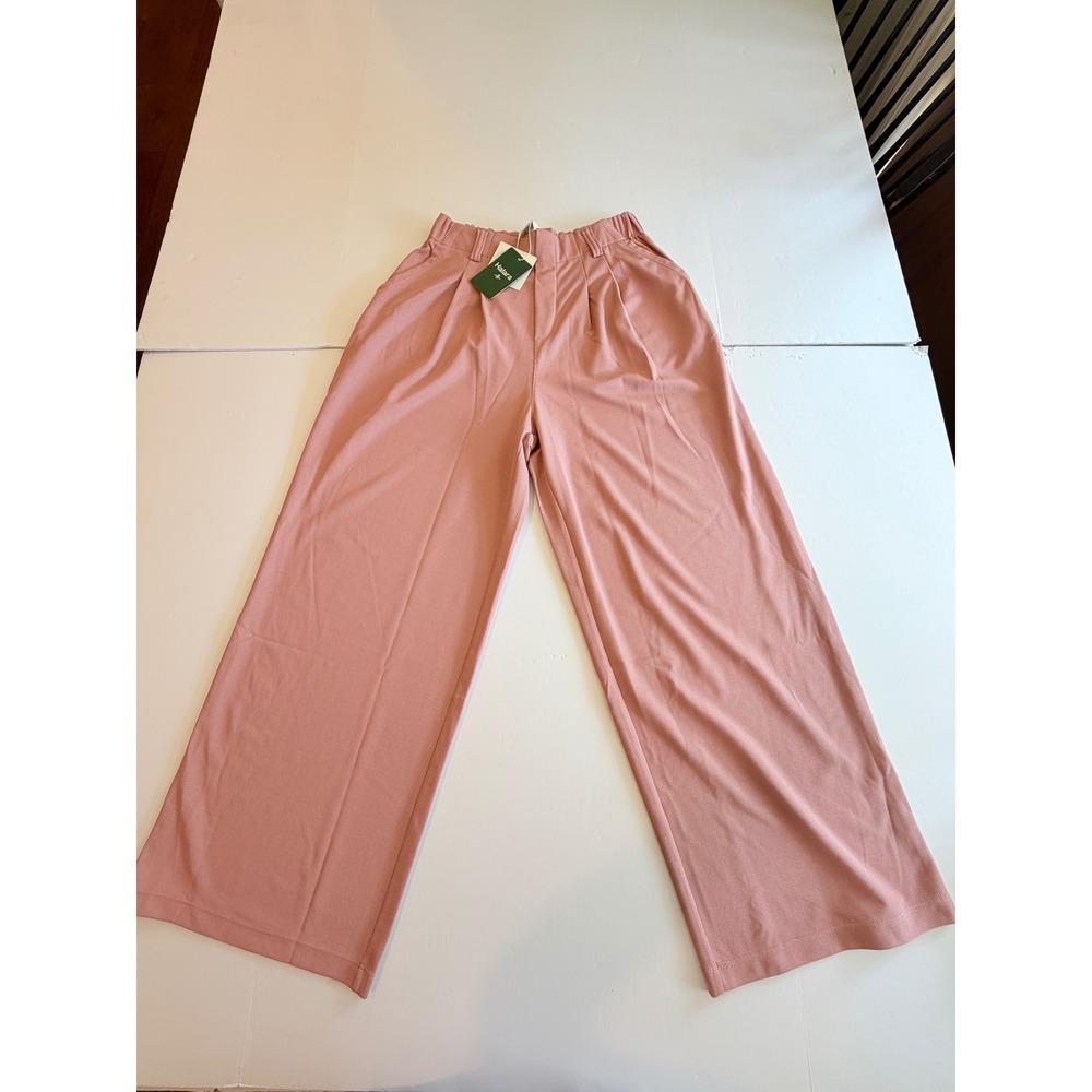 Halara Pink Wide Leg Pleated Trousers High Waisted Dress Pants Medium NWT
